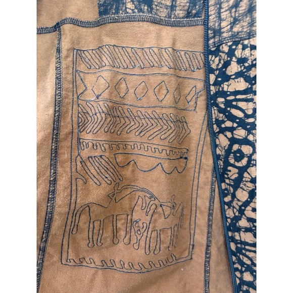 Spa by Chico's Jacket Women's Large Brown Black Tribal Artwear Full Zip - Picture 5 of 8